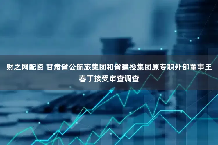 财之网配资 甘肃省公航旅集团和省建投集团原专职外部董事王春丁接受审查调查